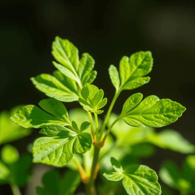 Centella Asiatica cu frunze verzi strălucitoare pe un fundal luminos, simbolizând naturalețea și eficiența în tratamentul pentru acnee.