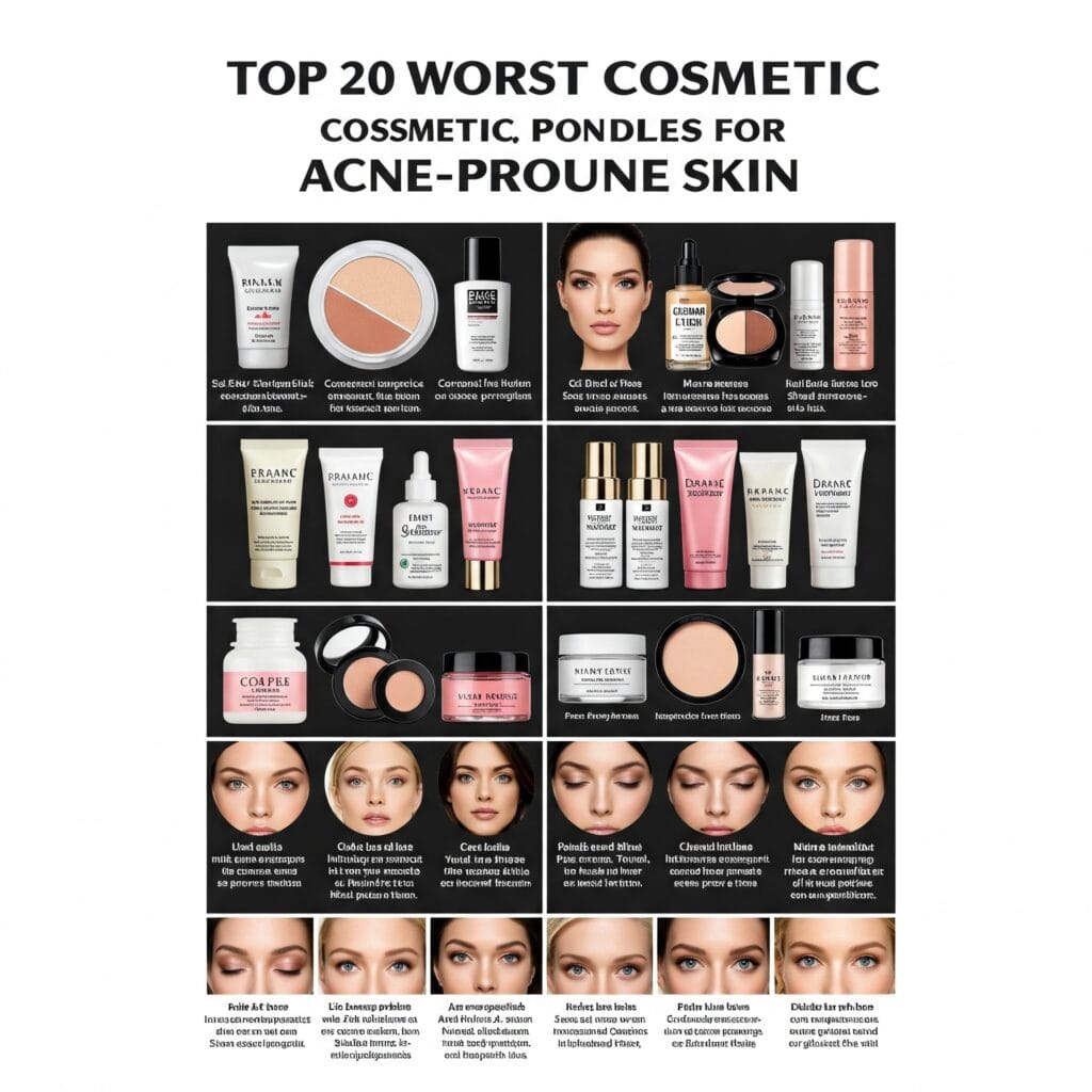 Lista celor 20 de produse cosmetice care pot agrava acneea: