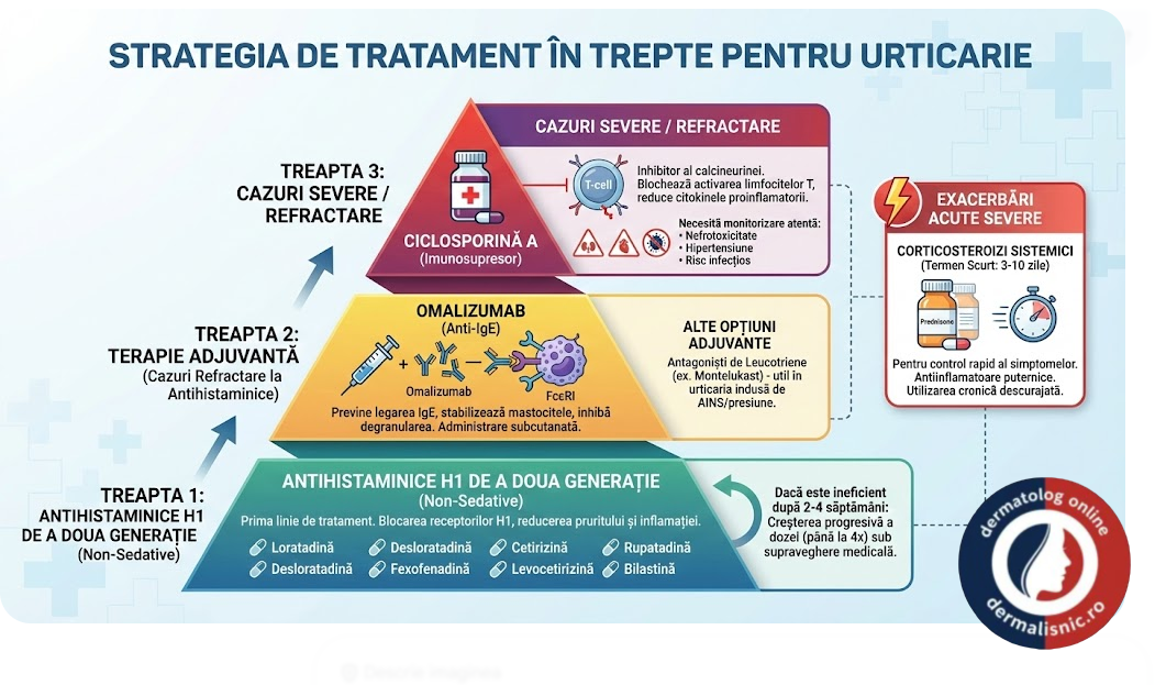 Strategia pentru tratament urticarie. Infografic