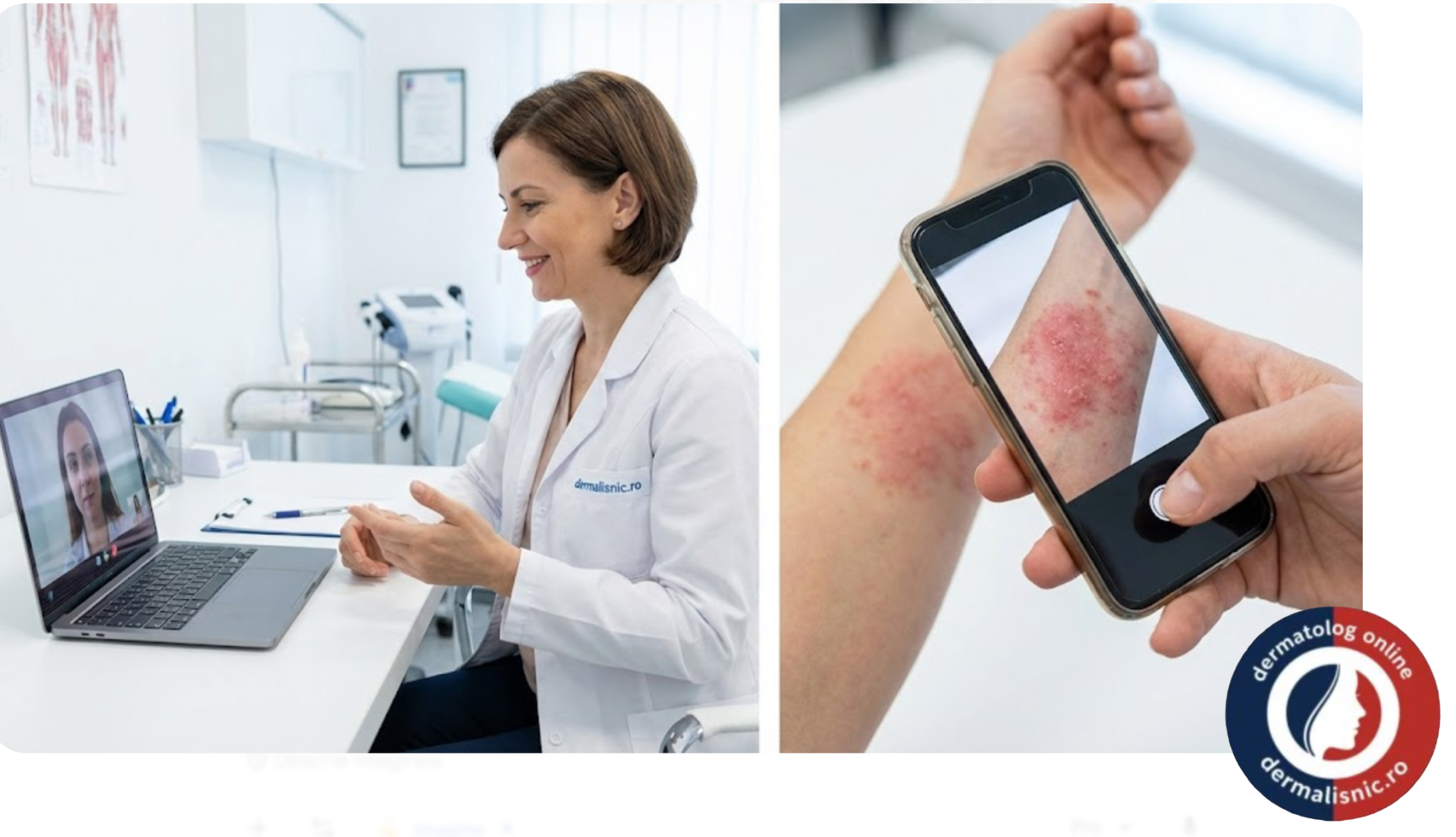 Dermatolog online vs. Consult fizic - Telemedicina: Sincronă vs. Asincronă