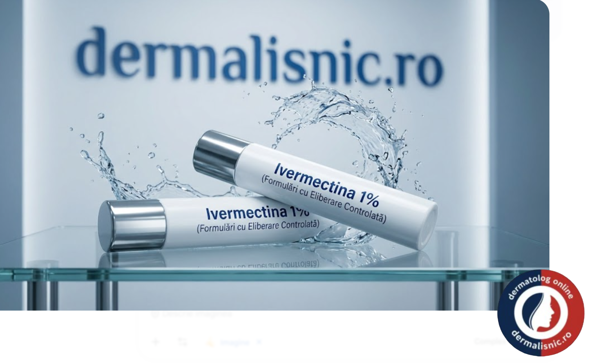 Aplicare cremă Ivermectină 1% cu eliberare controlată pe piele cu fenotip nordic, tratament avansat rozacee Dermalisnic.