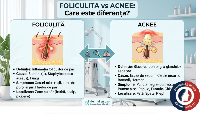 Dermalisnic - Imagine Principală Foliculită vs Acnee