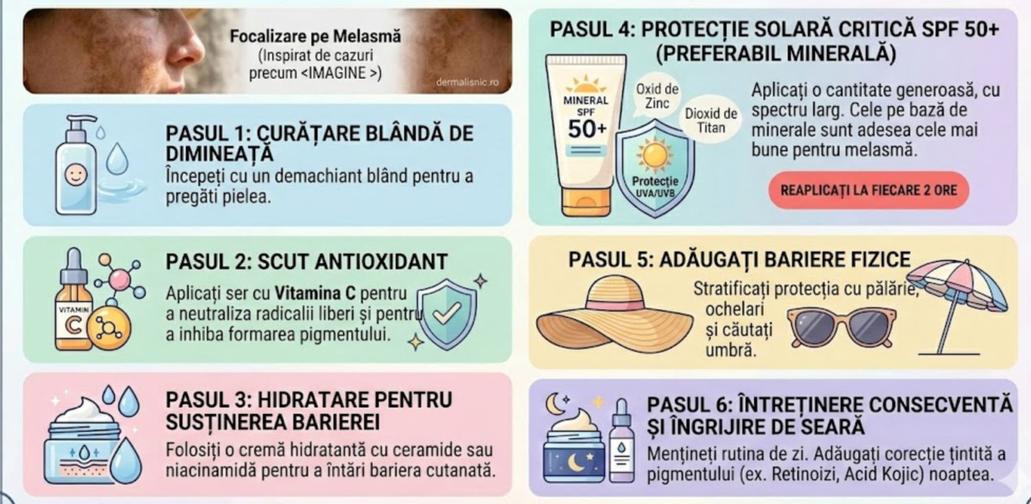 Cum protejăm tenul cu melasmă în sezonul estival? — gestionarea corectă în timpul verii | dermalisnic.ro